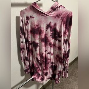 Pink tie-dye pullover